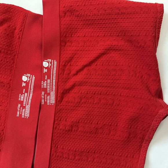 NWT State Of Day Women’s Red Cable Seamless Bralette And Panty Set - Picture 4 of 4